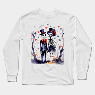 Happy Halloween: Halloween Skeletons in Love 2 Long Sleeve T-Shirt